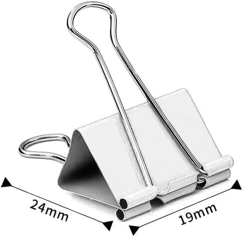 تنظيم فعال للمكتب مع مجموعة مشابك تجليد متعددة الألوان مكونة من 25 قطعة: مشابك معدنية مقاس 19 مم في صندوق قصدير دائري مغناطيسي أنيق مع غطاء شفاف لإدارة الورق واللوازم المكتبية in Kuwait