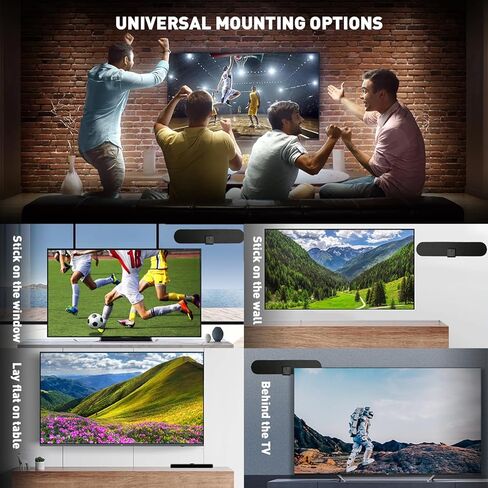 هوائي تلفزيون رقمي عالي الدقة - يدعم 4K 1080p وجميع أجهزة التلفزيون القديمة - معزز إشارة مكبر الصوت الذكي الداخلي - كابل Coax HDTV in Kuwait