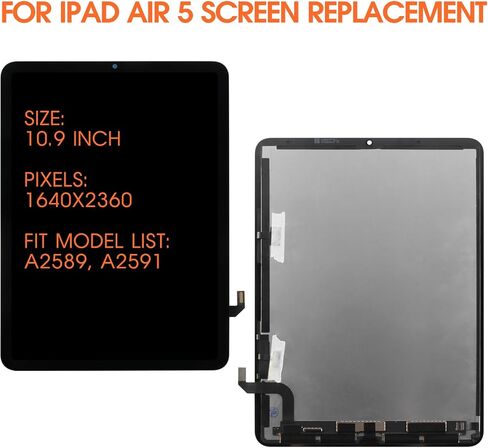 شاشة LCD لجهاز iPad Air 5 2022 استبدال شاشة LCD لجهاز iPad Air 5th Gen LCD A2591 A2589 LCD قطع غيار تجميع شاشة تعمل باللمس مع واقي الشاشة والأدوات in Saudi Arabia