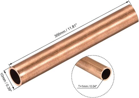 uxcell Copper Round Tube, 8mm OD 1mm Wall Thickness 300mm Long Straight Pipe Tubing 3 Pcs in Saudi Arabia