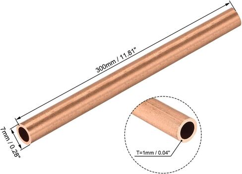 uxcell Copper Round Tube, 8mm OD 1mm Wall Thickness 300mm Long Straight Pipe Tubing 3 Pcs in Saudi Arabia