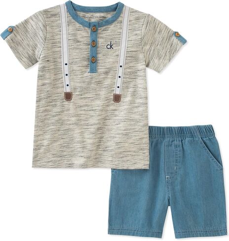 Calvin Klein Baby Boys 2 Pieces Bodysuit Shorts Set in Saudi Arabia