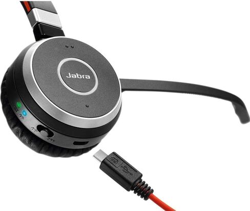جابرا Evolve 65 سماعة رأس ستيريو لاسلكية مع خاصية إلغاء الضوضاء النشطة ومحول USB للاتصالات الموحدة (متجددة) in Kuwait
