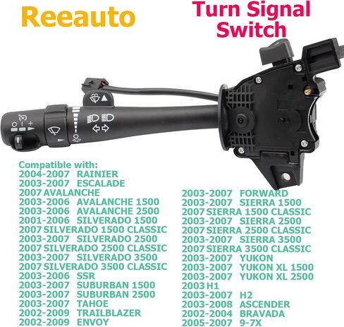 Multi-Function Combination Turn Signal, Wiper, Washers, Hazard Switch, Cruise Control Switch Compatible with 95-99 Tahoe Blazer Suburban K1500 - Replaces OE# 26100985, 26036312, 2330814 in Saudi Arabia