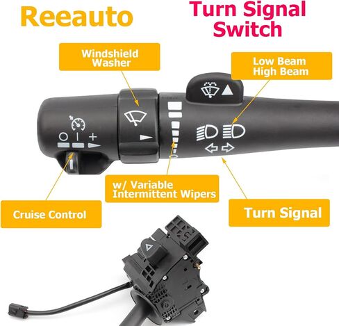 Multi-Function Combination Turn Signal, Wiper, Washers, Hazard Switch, Cruise Control Switch Compatible with 95-99 Tahoe Blazer Suburban K1500 - Replaces OE# 26100985, 26036312, 2330814 in Saudi Arabia