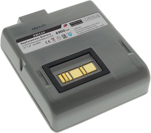 بطارية بديلة لطابعة الباركود Zebra/Comtec RW420 - تحل محل CT17102-2 وAK17463-005 - سعة عالية 6900 مللي أمبير في الساعة in Saudi Arabia