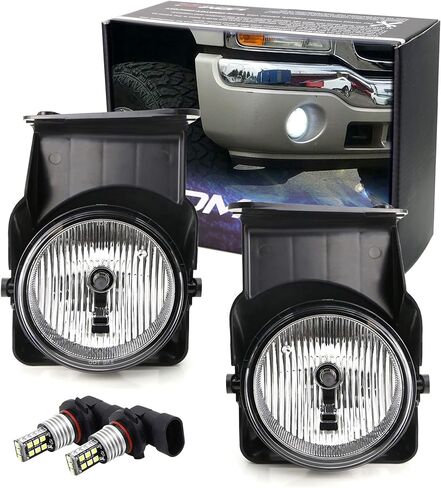 iJDMTOY OEM-Spec Clear Lens Fog Light Kit with 15-SMD Super Bright Xenon White LED Replacement Bulbs Compatible with 2003-2006 GMC Sierra 1500 2500 3500 in Saudi Arabia