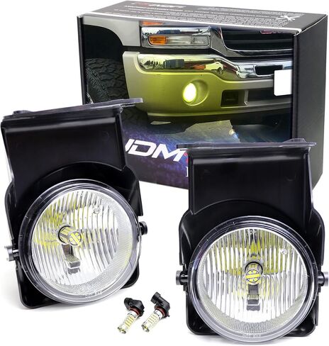 iJDMTOY OEM-Spec Clear Lens Fog Light Kit with 15-SMD Super Bright Xenon White LED Replacement Bulbs Compatible with 2003-2006 GMC Sierra 1500 2500 3500 in Saudi Arabia