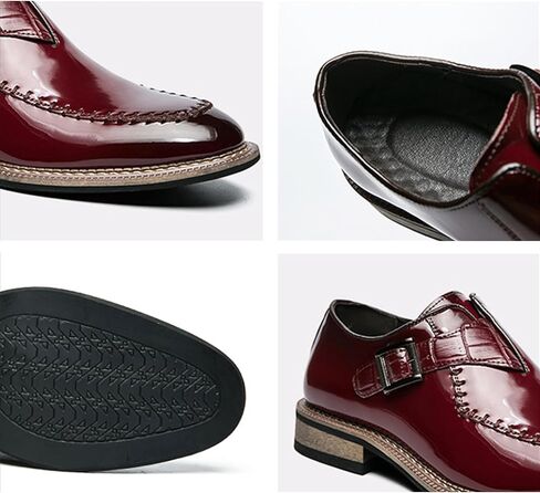 Men's Dress Shoes Single Monk Strap Comfort Non-Slip Leather Walking Shoes Business Wedding Party Dress Shoes Slip-On Loafer in Saudi Arabia