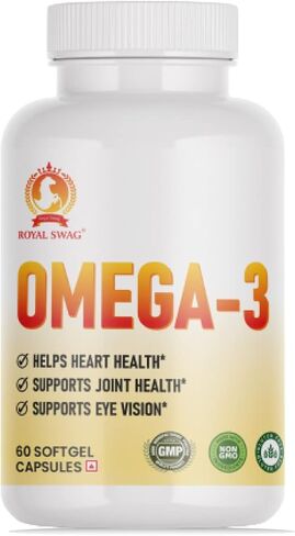 1250mg of Omega 3 Fish Oil Capsules - High Potency, Molecularly Distilled, Burpless Softgels with EPA and DHA for Immune Support, Joint, Vision, and Heart Health - 60 Count. in Saudi Arabia