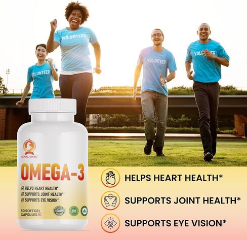 1250mg of Omega 3 Fish Oil Capsules - High Potency, Molecularly Distilled, Burpless Softgels with EPA and DHA for Immune Support, Joint, Vision, and Heart Health - 60 Count. in Saudi Arabia