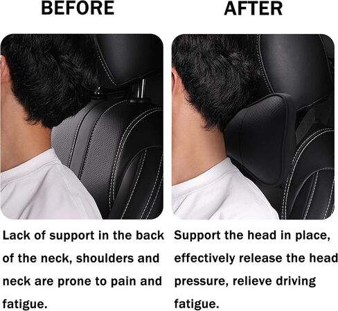 2 PCS Neck Pillow for Dodge Charger Challenger Durango Journey Universal Fit to All Dodge Comfortable Soft Seat Headrest Removable Neck Support for Dodge Accessories（Gray Trim） in Saudi Arabia
