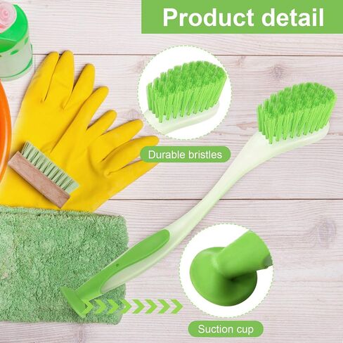 5 Pieces Long Dish Brush with Handle Assorted Color Dishwashing Brush with Suction Cup Multipurpose Scrub Cleaning Tool for Kitchen, Toilet, Etc. in Saudi Arabia
