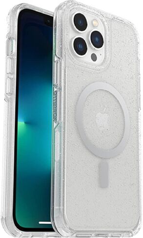 سلسلة OtterBox Symmetry Clear + حافظة مضادة للميكروبات مع MagSafe لهاتف iPhone 13 Pro Max وiPhone 12 Pro Max (فقط) - عبوة غير مخصصة للبيع بالتجزئة - Stardust (جليتر شفاف) in Kuwait