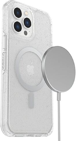 سلسلة OtterBox Symmetry Clear + حافظة مضادة للميكروبات مع MagSafe لهاتف iPhone 13 Pro Max وiPhone 12 Pro Max (فقط) - عبوة غير مخصصة للبيع بالتجزئة - Stardust (جليتر شفاف) in Kuwait