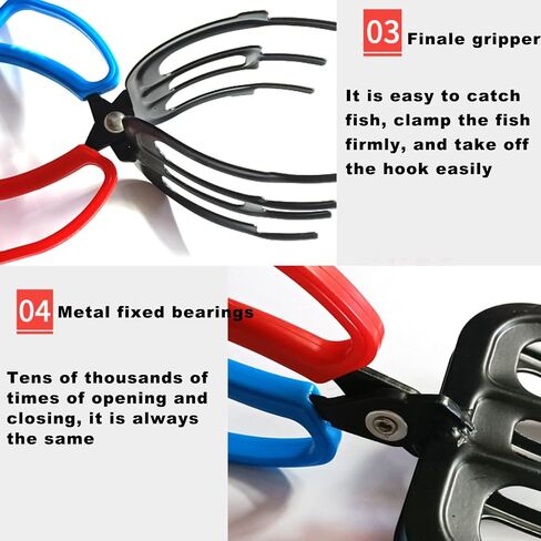 2PCS 3 Claw Fish Gripper,Upgrade Metal Fishing Pliers Gripper Fish Control Clamp,Grip Tackle Tool Control Forceps for Most Freshwater Fish in Saudi Arabia