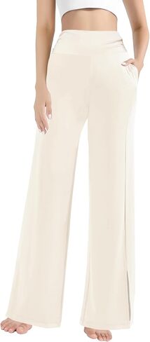 Afibi Women's Casual Loose Wide Leg Cozy Pants Yoga Sweatpants Comfy High Waisted Sports Athletic Lounge Pants with Pockets in Saudi Arabia