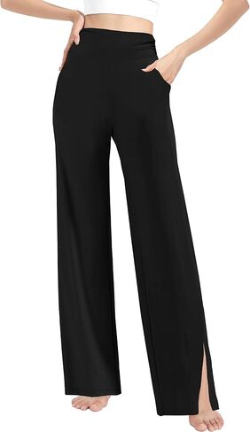 Afibi Women's Casual Loose Wide Leg Cozy Pants Yoga Sweatpants Comfy High Waisted Sports Athletic Lounge Pants with Pockets in Saudi Arabia