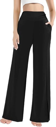 Afibi Women's Casual Loose Wide Leg Cozy Pants Yoga Sweatpants Comfy High Waisted Sports Athletic Lounge Pants with Pockets in Saudi Arabia