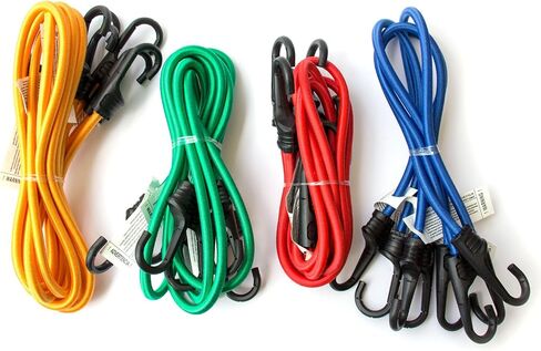 Bungee Cord Assortment - Premium 16 Piece Set with Plastic Coated Metal Hooks in Saudi Arabia