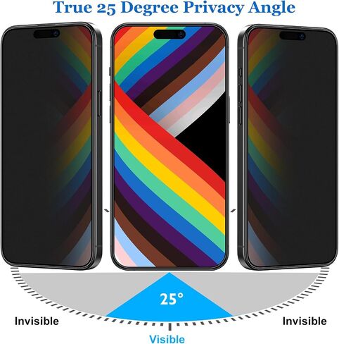Mothca Matte Privacy Screen Protector for iPhone 15 [6.1 inch] with Easy Installation Tool, Anti Spy Anti Glare Full Coverage Tempered Glass Film, Anti-Fingerprint, Case Friendly, Smooth as Silk in Saudi Arabia