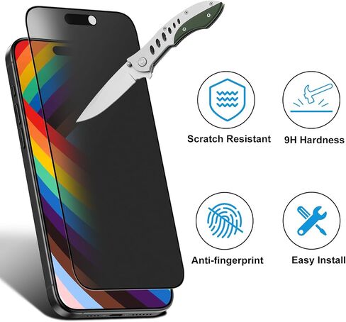 Mothca Matte Privacy Screen Protector for iPhone 15 [6.1 inch] with Easy Installation Tool, Anti Spy Anti Glare Full Coverage Tempered Glass Film, Anti-Fingerprint, Case Friendly, Smooth as Silk in Saudi Arabia