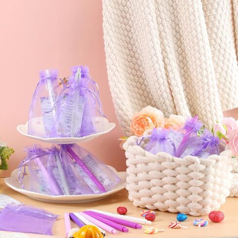 50 Set Baby Shower Favors Pens with It's a Boy/Girl Ballpoint Pens Thank You Tags Organza Bags Return Gifts for Guest Baby Shower Party Supplies(Purple, It's a girl) in Saudi Arabia