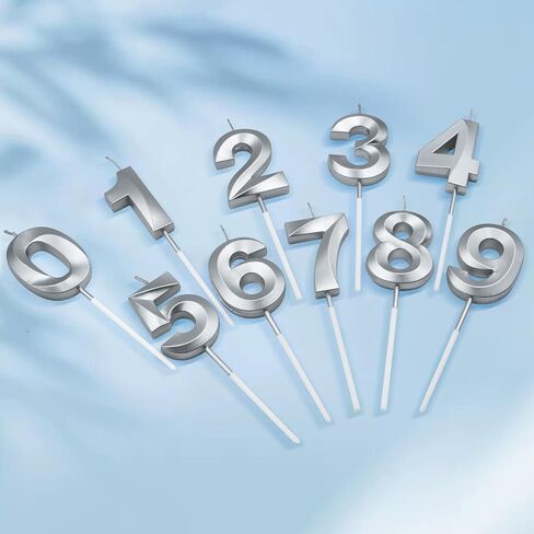 Silver 17th & 71st Birthday Candles for Cakes, Number 17 71 Candle Cake Cupcake Topper for Birthday Anniversary Party Decoration in Saudi Arabia
