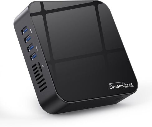 DreamQuest N100 Mini Pc Windows 11 Pro مثبت مسبقًا، Intel N100 (حتى 3.4 جيجا هرتز) كمبيوتر مكتبي صغير، 16 جيجا DDR4 RAM 512 جيجا M.2 SSD كمبيوتر، USB3.2، WIFI 5، بلوتوث، Dual Lan، 4k HDMI، للمنزل/المكتب in Saudi Arabia