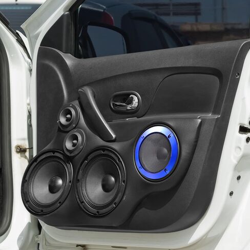 X AUTOHAUX 4 Inch Car Metal Audio Speaker Grill Cover Mesh Woofer Horn Guard Decorative Circle Grille Protector Blue in Saudi Arabia