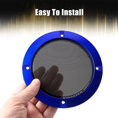 X AUTOHAUX 4 Inch Car Metal Audio Speaker Grill Cover Mesh Woofer Horn Guard Decorative Circle Grille Protector Blue in Saudi Arabia