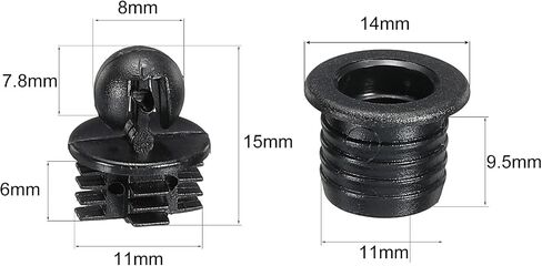 MECCANIXITY Speaker Grill Guides Plastic Black Ball Socket Type Dia 10.6mm for Speaker Parts Accessories Pack of 20 in Saudi Arabia