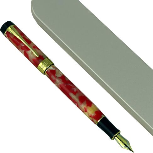 Jinhao Century Series 100 Fountain Pen, Dark Blue Marble, 18KGP Fine Nib With Ink Converter, Arrow Clip, Gift Box in Saudi Arabia