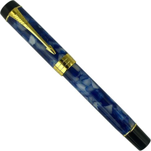 Jinhao Century Series 100 Fountain Pen, Dark Blue Marble, 18KGP Fine Nib With Ink Converter, Arrow Clip, Gift Box in Saudi Arabia