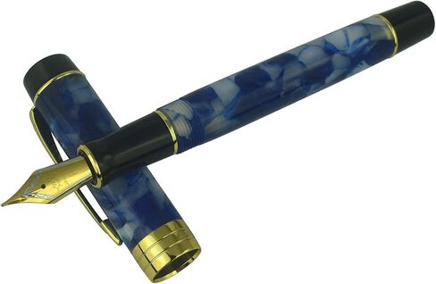 Jinhao Century Series 100 Fountain Pen, Dark Blue Marble, 18KGP Fine Nib With Ink Converter, Arrow Clip, Gift Box in Saudi Arabia