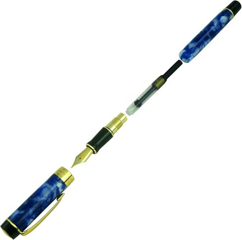 Jinhao Century Series 100 Fountain Pen, Dark Blue Marble, 18KGP Fine Nib With Ink Converter, Arrow Clip, Gift Box in Saudi Arabia