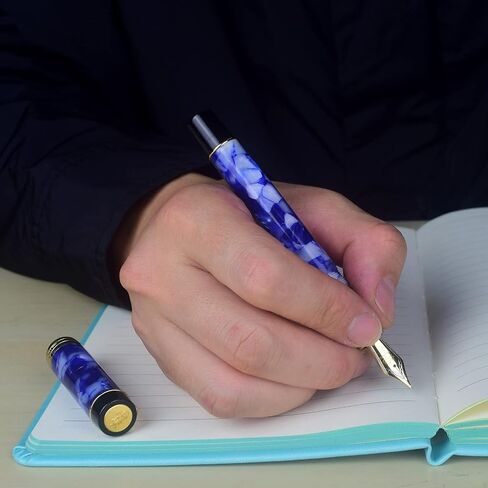 Jinhao Century Series 100 Fountain Pen, Dark Blue Marble, 18KGP Fine Nib With Ink Converter, Arrow Clip, Gift Box in Saudi Arabia