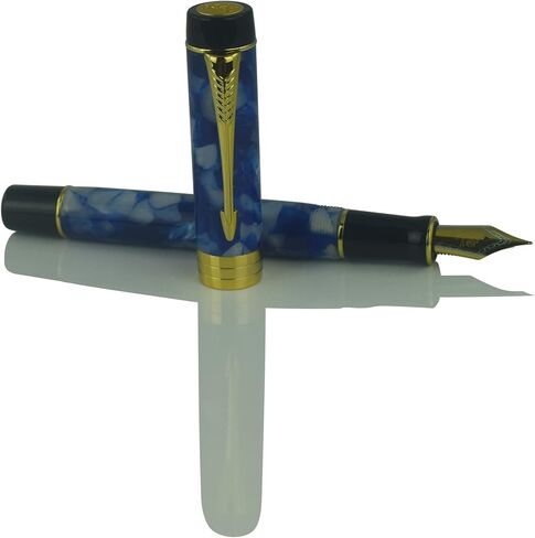 Jinhao Century Series 100 Fountain Pen, Dark Blue Marble, 18KGP Fine Nib With Ink Converter, Arrow Clip, Gift Box in Saudi Arabia