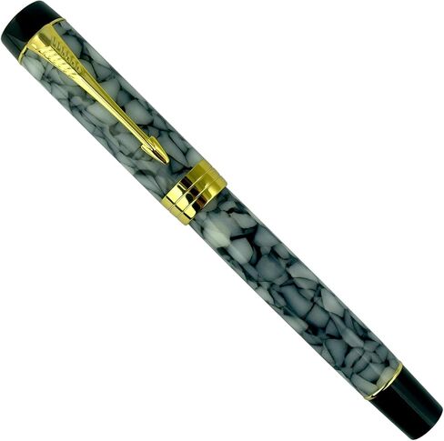 قلم حبر Jinhao Century Series 100، رخام أزرق داكن، سن رفيع 18KGP مع محول حبر، مشبك سهم، صندوق هدايا in Kuwait