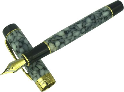 قلم حبر Jinhao Century Series 100، رخام أزرق داكن، سن رفيع 18KGP مع محول حبر، مشبك سهم، صندوق هدايا in Kuwait