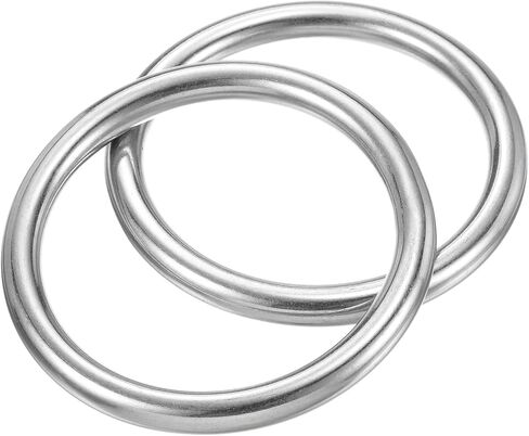 حلقة معدنية فضية غير ملحومة، حلقات متعددة الأغراض من الفولاذ المقاوم للصدأ، حلقة دائرية ناعمة لتعليق سلة الزهور، أبازيم مشابك (4 بوصة) in Kuwait