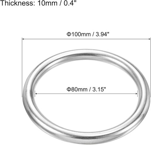 حلقة معدنية فضية غير ملحومة، حلقات متعددة الأغراض من الفولاذ المقاوم للصدأ، حلقة دائرية ناعمة لتعليق سلة الزهور، أبازيم مشابك (4 بوصة) in Kuwait