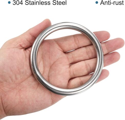 حلقة معدنية فضية غير ملحومة، حلقات متعددة الأغراض من الفولاذ المقاوم للصدأ، حلقة دائرية ناعمة لتعليق سلة الزهور، أبازيم مشابك (4 بوصة) in Kuwait