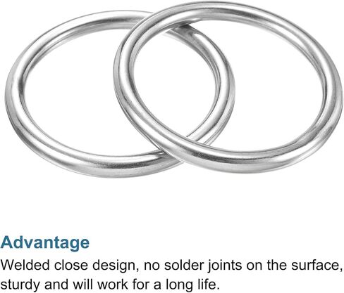 حلقة معدنية فضية غير ملحومة، حلقات متعددة الأغراض من الفولاذ المقاوم للصدأ، حلقة دائرية ناعمة لتعليق سلة الزهور، أبازيم مشابك (4 بوصة) in Kuwait
