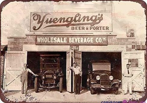 علامة قصدير معدنية قديمة جديدة | 1934 عتيقة لمصنع الجعة Pa حانة حظر البيرة Yuengling علامة عتيقة | بار النادي المنزلي، رجل الكهف، جراج المزرعة، لافتة معدنية مزخرفة بالقصدير مقاس 8 × 12 بوصة in Kuwait