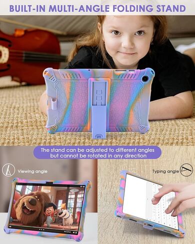DETUOSI Compatible with Samsung Galaxy Tab A9 Plus Case 11 inch 2023, with Shoulder Strap & Stylus Pen, Soft Silicone Multi-Angle Case for Galaxy Tab A9+ Tablet SM-X210/X216/X218, Rose Red & Purple in Saudi Arabia