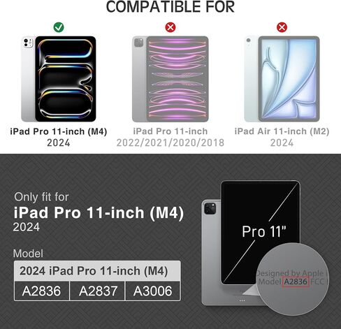 حافظة KingBlanc لجهاز iPad Pro مقاس 11 بوصة (2024، M4، الجيل الخامس) مع حامل أقلام رصاص، غطاء حامل ذكي من الجلد النباتي، إيقاظ تلقائي للنوم، دعم قلم Pro/Pencil (USB-C)، حماية متينة، أزرق in Kuwait