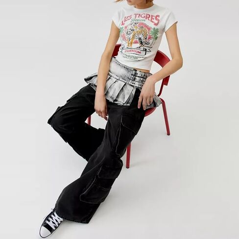 Graphic Baby Tees for Women Y2k Short Sleeve Floral Print Crop Tops Vintage Aesthetic Summer Teens Girl T-Shirt in Saudi Arabia