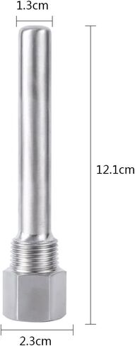 Thermowell، مسبار درجة الحرارة من الفولاذ المقاوم للصدأ 1/2 بوصة NPT مستشعر درجة الحرارة إبرة تخمير ملحق ميزان الحرارة لغلاية تخمير البيرة محلية الصنع in Kuwait