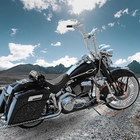 أوتاد الطريق السريع للدراجات النارية لقضيب Harley Crash Bar، مسند للقدمين على الطريق السريع العالمي قابل للتعديل من أجل جولة Softail Dyna Sportster Road King Street Glide Kawasaki سوزوكي 25 مم 32 مم 34 م (أسود) in Kuwait